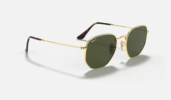 Ray- Ban Flat Lens Hexagonal Sunglasses Rb 3548-N 001 - Golden Frame