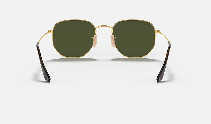 Ray- Ban Flat Lens Hexagonal Sunglasses Rb 3548-N 001 - Golden Frame