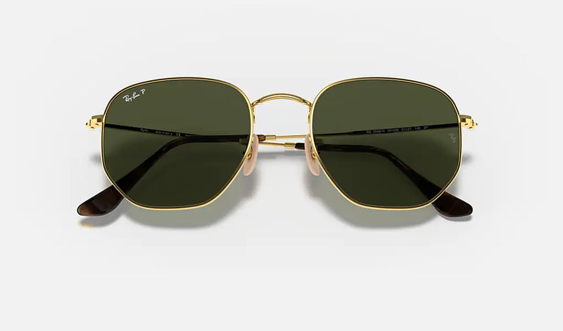 Ray- Ban Flat Lens Hexagonal Sunglasses Rb 3548-N 001 - Golden Frame