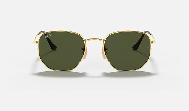 Ray- Ban Flat Lens Hexagonal Sunglasses Rb 3548-N 001 - Golden Frame