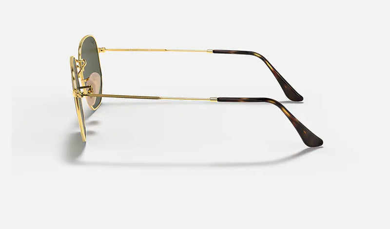 Ray- Ban Flat Lens Hexagonal Sunglasses Rb 3548-N 001 - Golden Frame