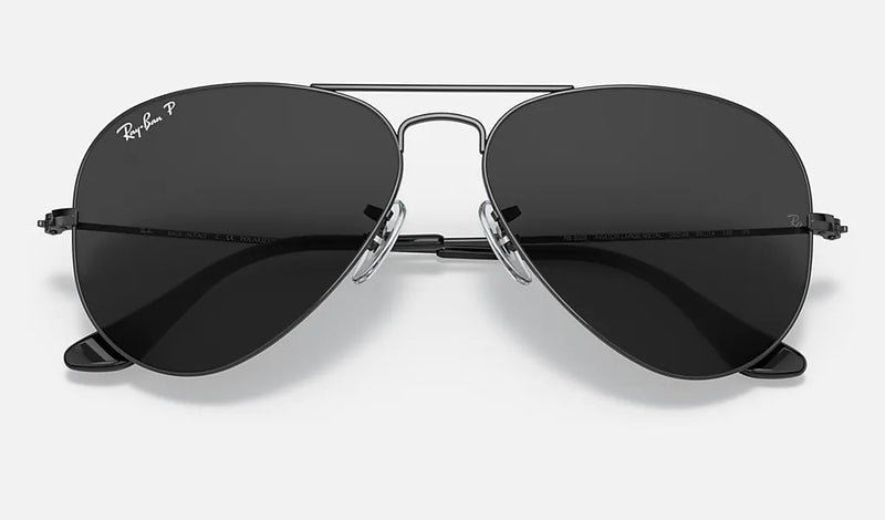 RayBan Aviator RB3025 Black Frame Black Lens Sunglasses